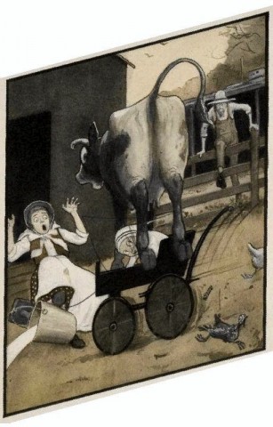 A Damsel milked a brindled Cow form The Slant Peter Newell