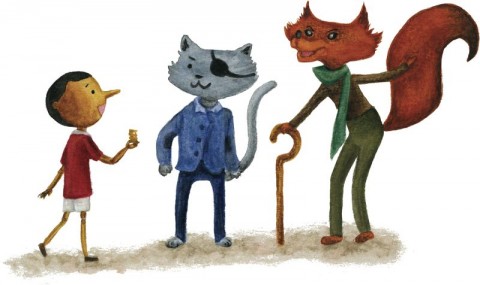 Pinocchio, the fox and the cat by Chiara Civati