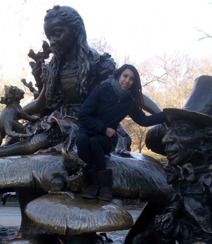 Chiara Civati Artist for Storynory - on Alice in Wonderland Statue