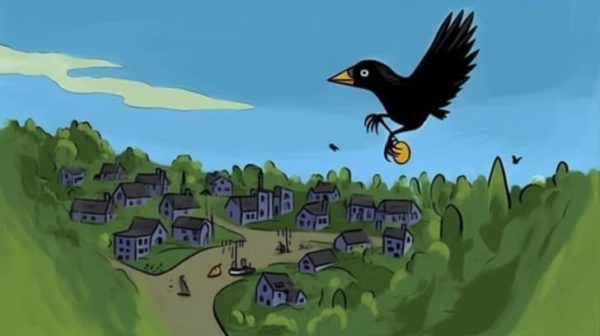 birdy the crow flies with lost key