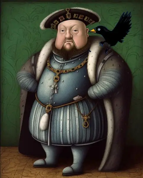 KIng Henry VIII and a crow