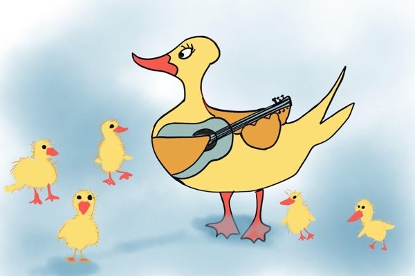 Five Little Ducks mother duck plays guitar