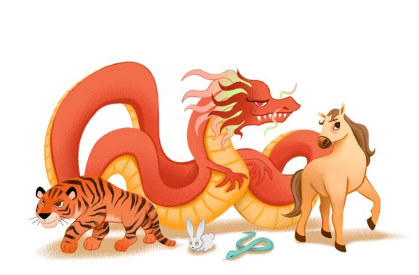 Chinese Dragon, Tiger and Horse