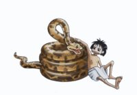 Mowgli and Kaa