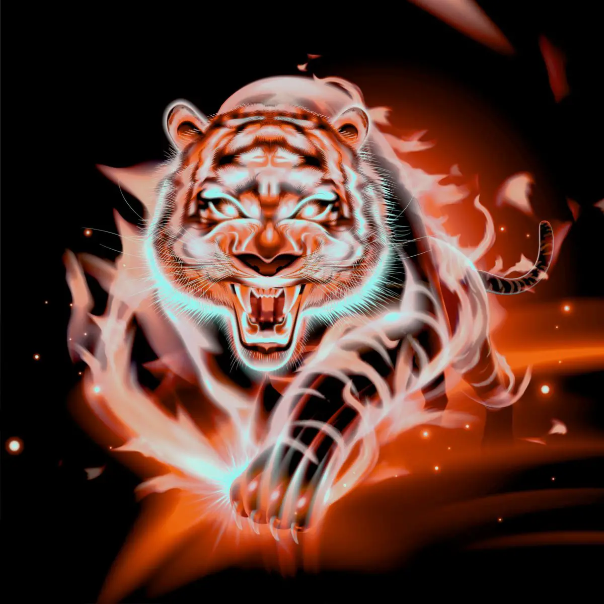 Красный тигр 1. Красный тигр. Тигр на Красном фоне. Красный тигр злой. Злобный тигр.