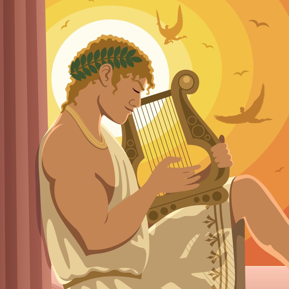 Apollo plays the lyre Apollo plays the lyre
