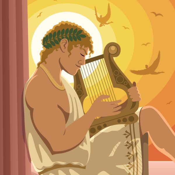 Apollo plays the lyre