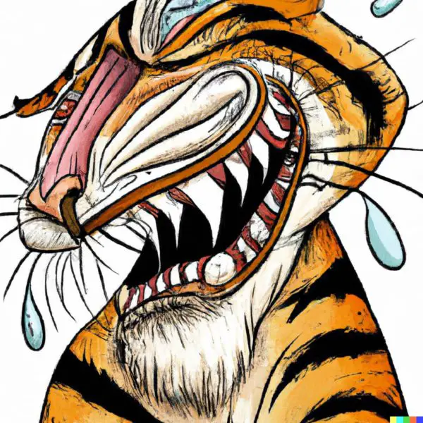 tigress crying with laughter dalle 2 AI