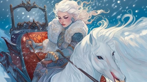 The Snow Queen Riding in a Sleigh