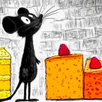 Mouse chooses cake